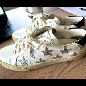 Saint Laurent womens star leather sneakers size 40